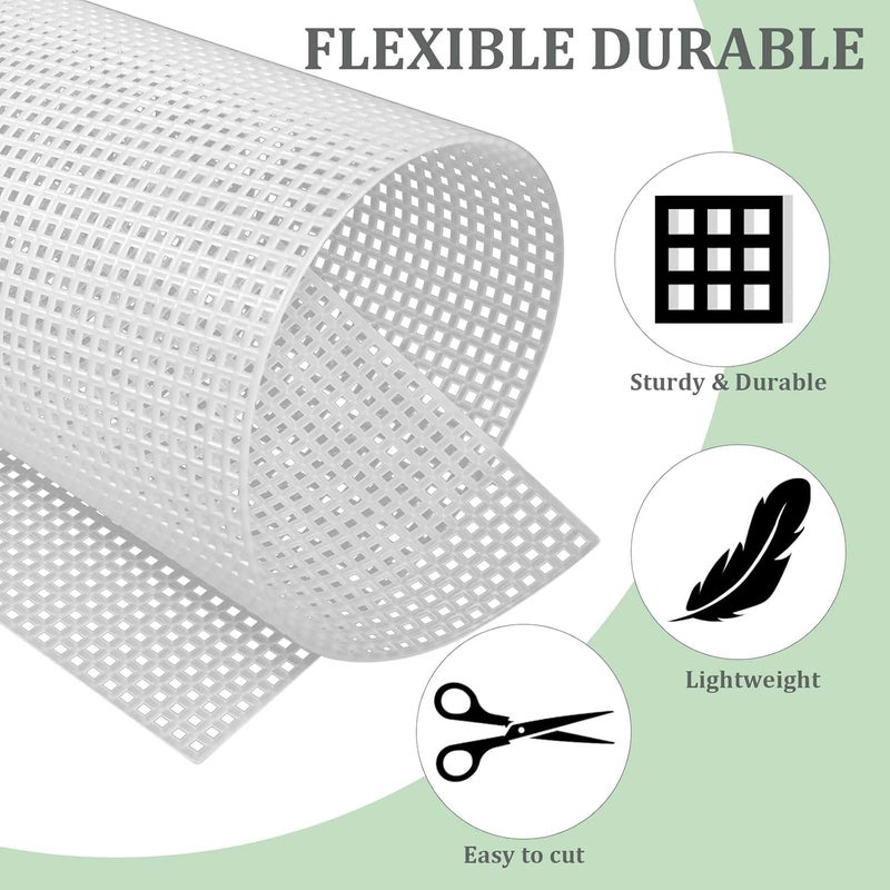 APOCHON 10 Pieces 7 Count Plastic Canvas Sheets 10.2 x 13 Inch Plastic Mesh Canvas Sheet, Plastic Grid Sheet for Garden, Eye Mesh for Embroidery, Knit Crochet Projects, DIY Handicraft and Make Dividers - Image 3